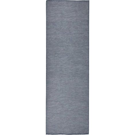 Outdoor-Teppich Flachgewebe 80x250 cm Blau