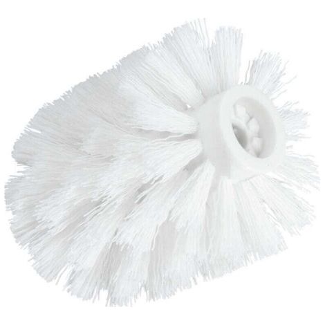 Tête de Brosse WC de rechange pour porte-brosse WC, avec adaptateur, Polypropylène, Ø 7,5 cm, blanc