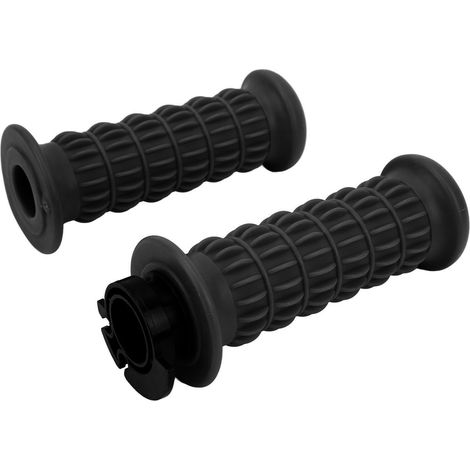 Poignées d'accélérateur universelles souples de 22 mm pour guidon de moto, compatibles avec scooters GY6 50cc, 80cc, 125cc et 150cc (noires). (1/5)