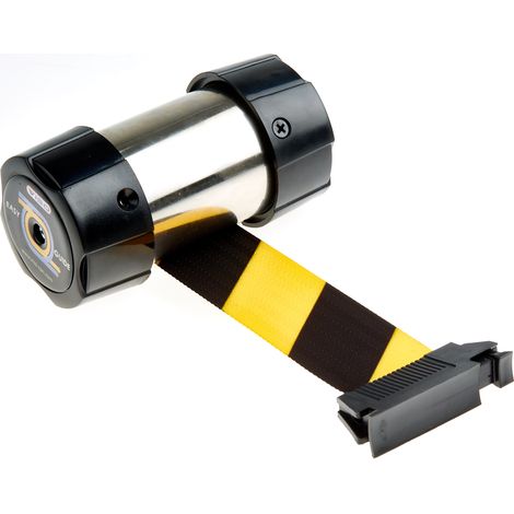 Barrière sécurité RS PRO Noir/Jaune, Long. 2.10m ( Prix pour 1 ) (1/2)