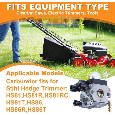 Kit di ricambio per carburatore tagliaerba e potatrici, compatibile con Stihl HS81/HS86, ZAMA C1Q-S225, incl. candela, tubo olio e filtro carburante (1/4)