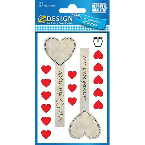 Haushaltsetiketten 4x Glas-Siegel 28x Herzen (1/2)