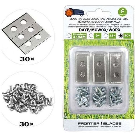 Lames de Rechange Robot Tondeuse Gazon 30 Pièces Compatibles Worx Landroid Landxcape avec Vis Premium (1/4)