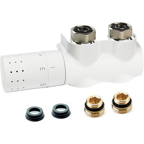 Flamco Ventilhahnblock AutoSar ThermodDesign E li m TH-Kopf + Bl., we. 10 Stk