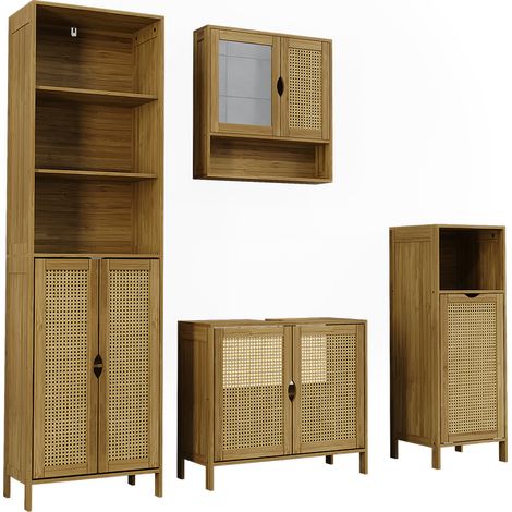 Conjunto de muebles de baño Liora, Bambú, 4 partes, Vicco (1/5)