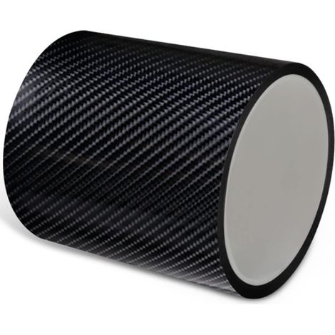 Selbstklebender Kofferraumschutz aus Kohlefaser – 7 cm x 10 m – Schwarz