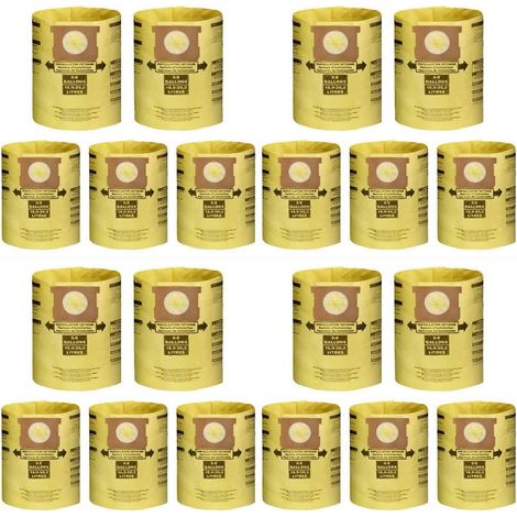 Lot de 20 sacs filtrants pour aspirateurs eau et poussière de 5 à 8 gallons (références : 90661, 906-61, 9066100, 90671, 9067100, etc.). (1/5)