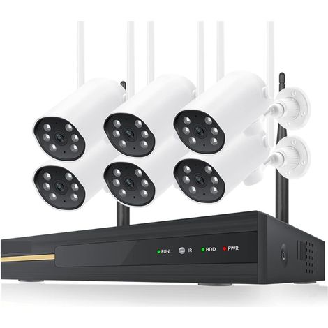 Système de caméra de sécurité à domicile 8CH NVR 3MP système de caméra sans fil enregistrement Audio extérieur étanche P2P Wifi sécurité IP caméra ensemble Kit de Surveillance vidéo ( Size : None , Co (1/5)