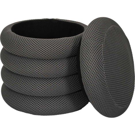 Pouf - HOME DECO FACTORY - Rangement - Pratique - Léger - Gris