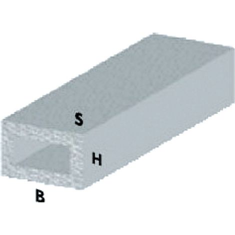 5PZ PROFILO ARGENTO H.200 cm RETTANGOLARE 30X15X1 mm (1/2)