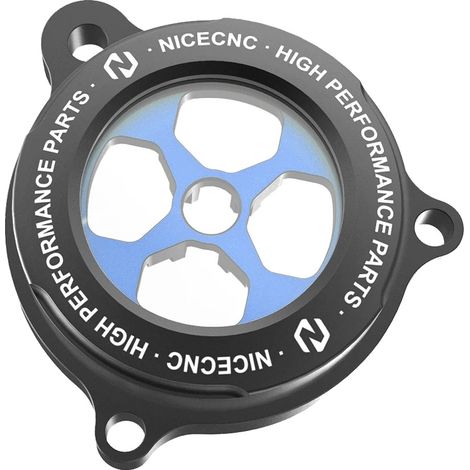 Coperchio del filtro dell'olio motore, design trasparente, alluminio lavorato a CNC, nero (1/2)