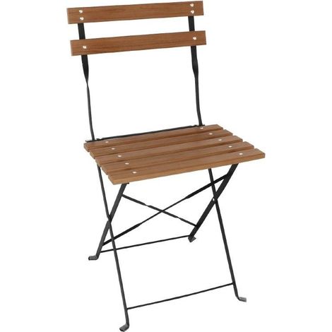 Chaises Bistro Imitation Bois - Lot de 2 - Bolero (1/5)