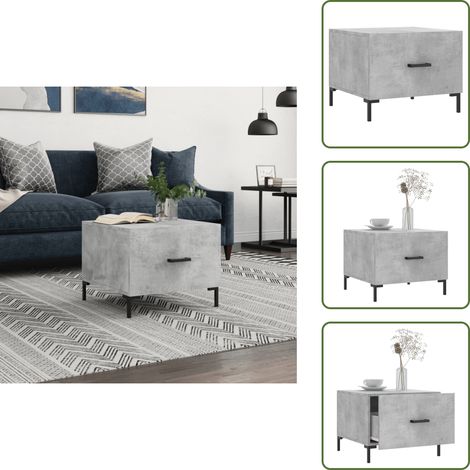 Table basse gris béton 50x50x40 cm bois d'ingénierie - Table Basse - Meuble Salon - Table D'appoint - Table Design - Table Grise (1/5)