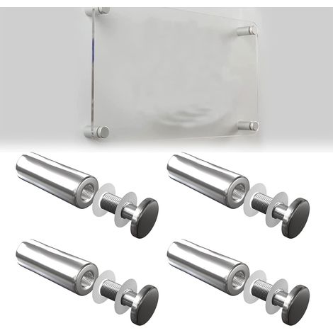 Entretoise de Verre,Entretoise Inox,Supports de Panneaux,Support Vis,Acier Inoxydable Vis,4 PCS (1/5)