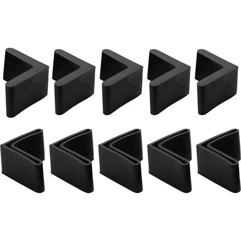 Meubles Angle Fer Pied Patins (30mm/1.18") 10Pcs, PVC L Forme Pied Couvre - pour Meubles Pieds Étagères Pieds Protecteurs, Noir (1/4)