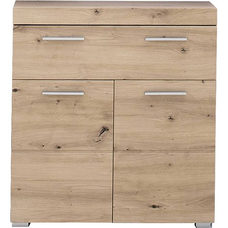 Meuble bas de salle de bains moderne 73 cm coloris chêne Nataelle (1/5)