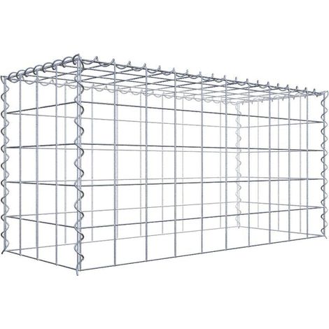 Gabiondeco - Gabion - Element de prolongation en hauteur 100 cm x 50 cm x 40 cm (L x H x P). maille 10 x 10 cm. Spirale. Attention : il manque une grille - Made in Ge... (1/5)