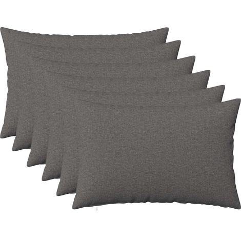 vidaXL Cojín con almohada HEERLEN 6 uds. Gris Claro Tela (1/5)