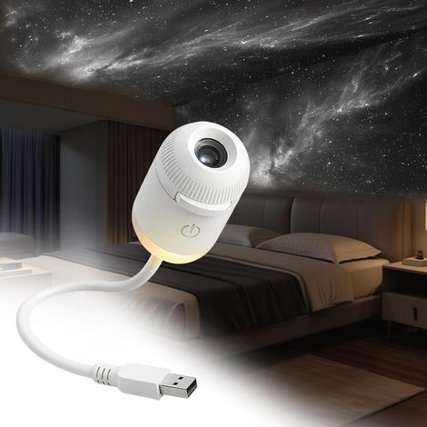 Veilleuse galaxie 2 en 1,projecteur de galaxie USB avec 12 films de projection coulissants,veilleuse réglable à 360° pour chambre à coucher,cadeau de fête des mères,décoration pour chambre (1/5)