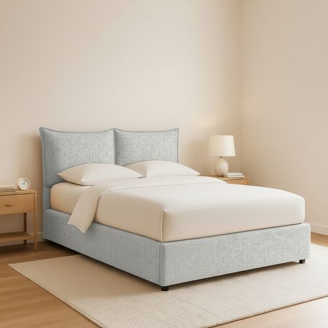 Letto Matrimoniale Wetherby, Sfoderabile, Contenitore Made in Italy, Grigio Chiaro (1/5)