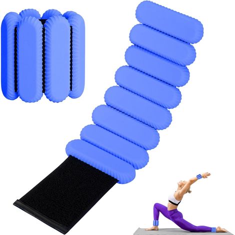 Poids de poignet et cheville pour femme, poids de cheville réglable en silicone pour entraînement de poignet et cheville pour homme et femme pour yoga, course à pied, danse, cheville, bras, jambe (0,9 (1/5)