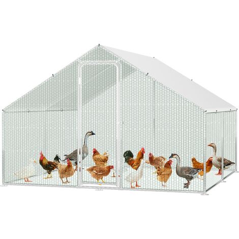 TolleTour Pollaio 3×3×2 m – Recinto per piccoli animali, voliera esterna, gabbia per polli in acciaio zincato