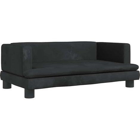 Canapé pour enfants noir 80x45x30 cm velours