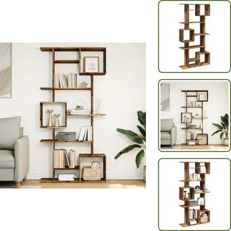 Bücherregal Altholz-Optik 92x29x188 cm Holzwerkstoff - Bücherregal - Bücherregale - Bücherschrank - Lagerregal (1/5)
