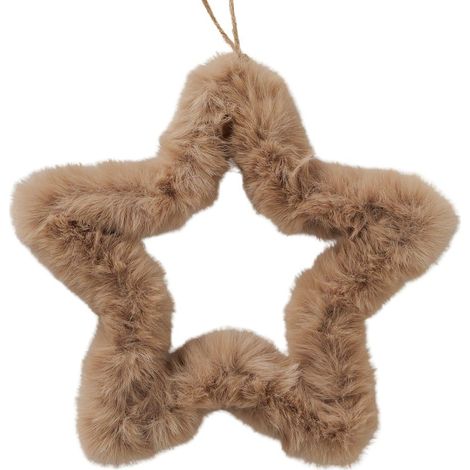 Anhänger Plüsch-Stern Furry beige Ø 22 cm