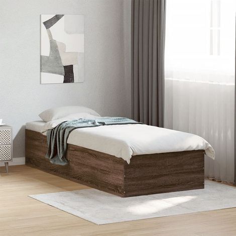 Estructura de cama madera de ingeniería marrón roble 100x200 cm vidaXL (1/5)