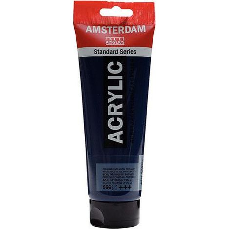 Peinture Acrylique en tube - Bleu de Prusse phtalo - 566 - Amsterdam - 250ml (1/2)