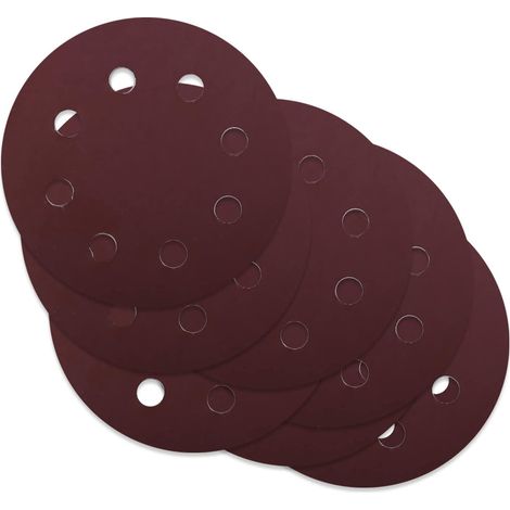 disques abrasifs auto-agrippants à trous papier floqué grain pour ponceuse orbitale aléatoire 5 pouces lot de 50 8 1000 Verre (1/5)