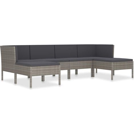 Maison Exclusive - 6-tlg. Garten-Lounge-Set mit Auflagen Poly Rat (1/5)
