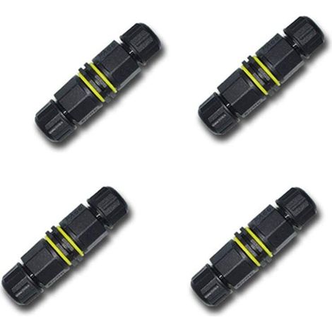 4er-Pack 3-polige wasserdichte Anschlussdose für den Außenbereich, IP 68, elektrische Anschlüsse für 4,5–10 mm Kabel, Außenbereich, Weihnachtsbeleuchtung, Licht, LED-Lampe, Solarbedarf (1/4)