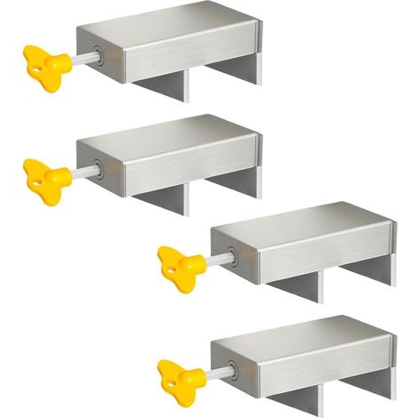 Verrou de fenêtre coulissante avec clés verticales et horizontales - Verrou de sécurité réglable - Limiteur de fenêtre de sécurité durable - Limiteur de fenêtre réglable (limite réglable librement) (1/3)