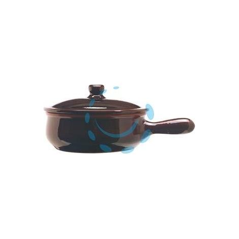 CASSERUOLA IN TERRACOTTA BRUNELLA CON COPERCHIO - cm.25
