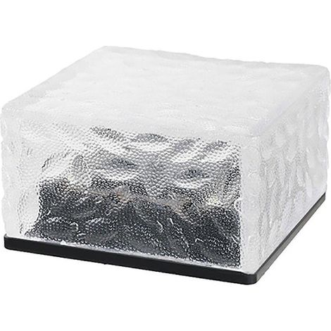 Solar Glass Brick Light ABS LED Waterproof In Ground Buried Ice Brick Landscape Lamp for Outdoor Yard Garden Lawn Red Light (1/5)