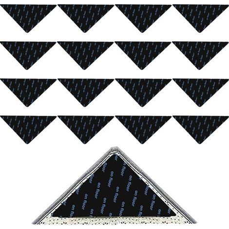 SHINING HOUSE 16 Pièces de Tapis Antidérapants, Rug Grippers, Coins sous-Tapis Triangulaires Auto-adhésifs, Réutilisables et Lavables, avec Anti-Bouclage d'Angle et Adhérence Forte, pour Tous les Sols
