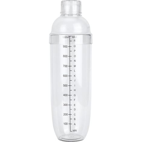 Shaker en plastique, shaker à jus efficace, en résine PC de qualité alimentaire pour cuisine, café, maison, restaurant pour bar familial (1000 ml) (1/5)