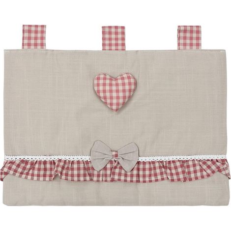 Housse de Four de Cuisine Douce Shabby Chic Coeur Rouge à Travers le Tissu Fermeture Velcro