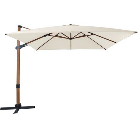Axi Apollo Premium Parasol Déporté Marron/Beige - Rectangulaire 300X300Cm -Structure Aluminium - Rotation 360 - Inclinable - Résistant Aux Uv