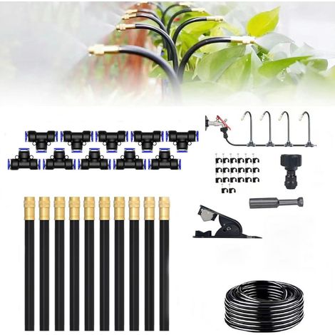 Brumisateur Terrasse Exterieur,Système de Brumisation,Kit d’Irrigation Système de Brumisateur Extérieur 10M,Kit de Tuyau Brumisateur par Brume (1/5)