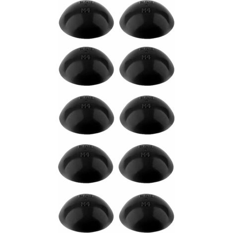 10x Cache vis lèvre d'étanchéité Ø18mm tête cylindrique bombée zebra pias tôle noir