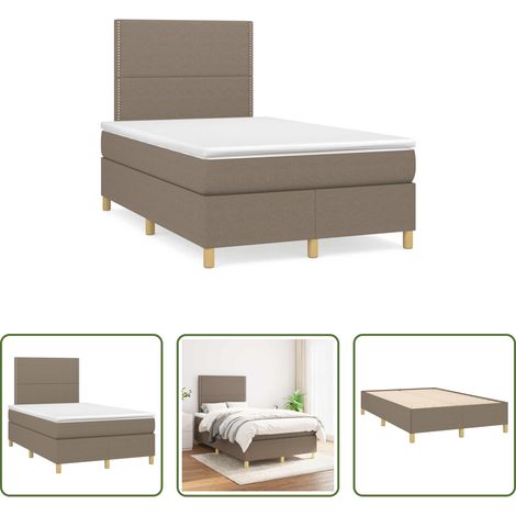vidaXL Kopfteil - Boxspringbett mit Matratze Taupe 120x190 cm Stoff (1/5)