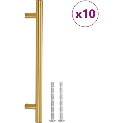 Lot de 10 poignées meubles dorées 160mm en acier inoxydable (1/5)