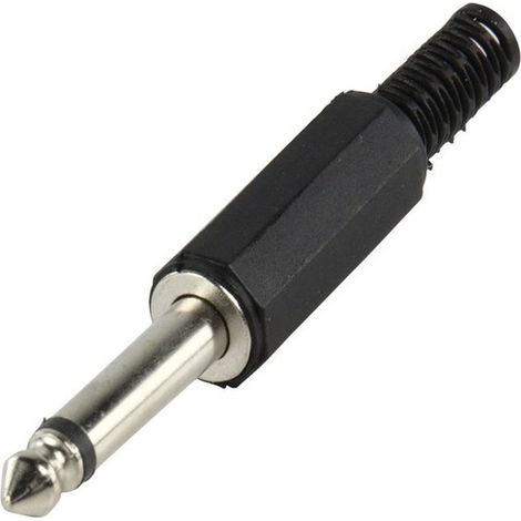 Conector audio jack 6.35 mm mono macho  Negro (1/4)