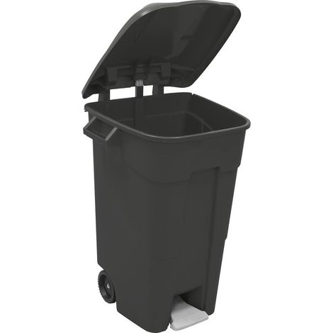 POUBELLE 120L NOIRE AVEC PÉDALE - TAYG - 15977