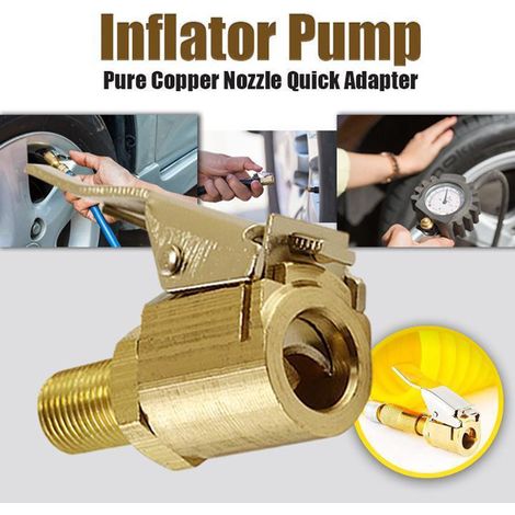 4-teiliges Reifenfülldüsen-Set, 8-mm-Ventiladapter, Schnellanschluss für Autopumpen, aufsteckbarer Umrüstkopf für Druckmessung, Aufblaszubehör (1/5)