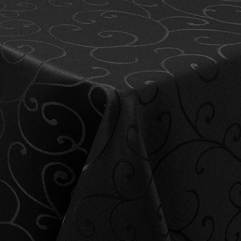 Nappe lavable Jacquard 140x240cm Noir Rectangulaire