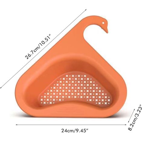 Égouttoir pour Évier en Forme de Corbeille, Support Suspendu avec Perforations, Étagère d'Angle Triangulaire pour Cuisine et Salle de Bains (1/3)